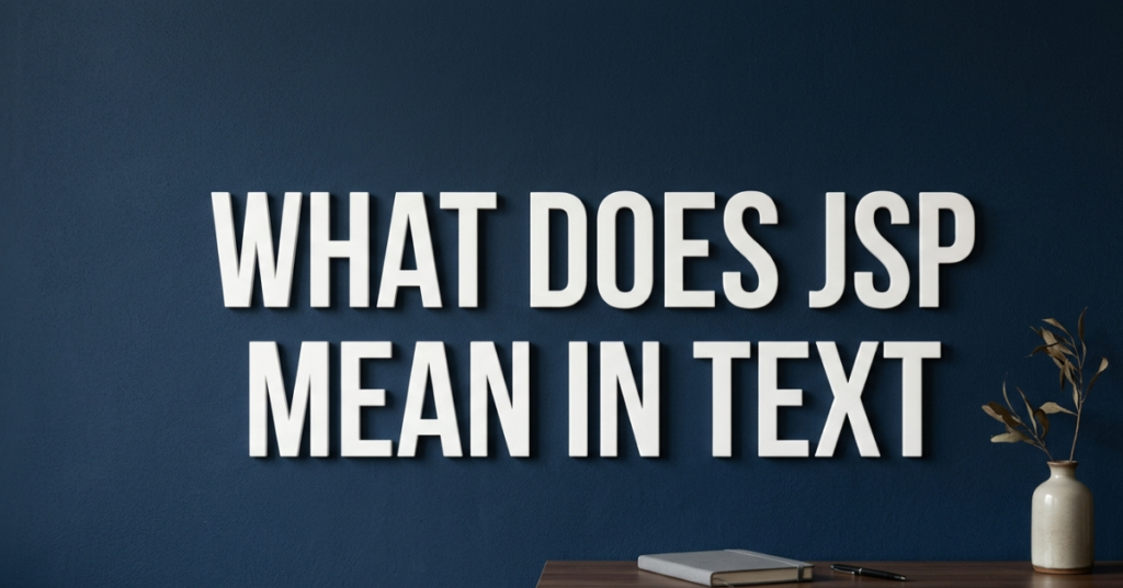 What Does JSP Mean in Text? (Full Guide)