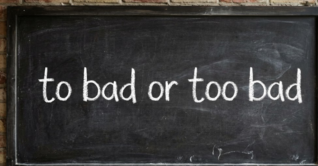 To Bad or Too Bad: Which Is Correct?