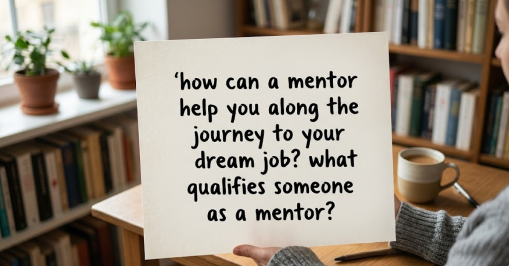 How Can a Mentor Help You Along the Journey to Your Dream Job? What Qualifies Someone as a Mentor?