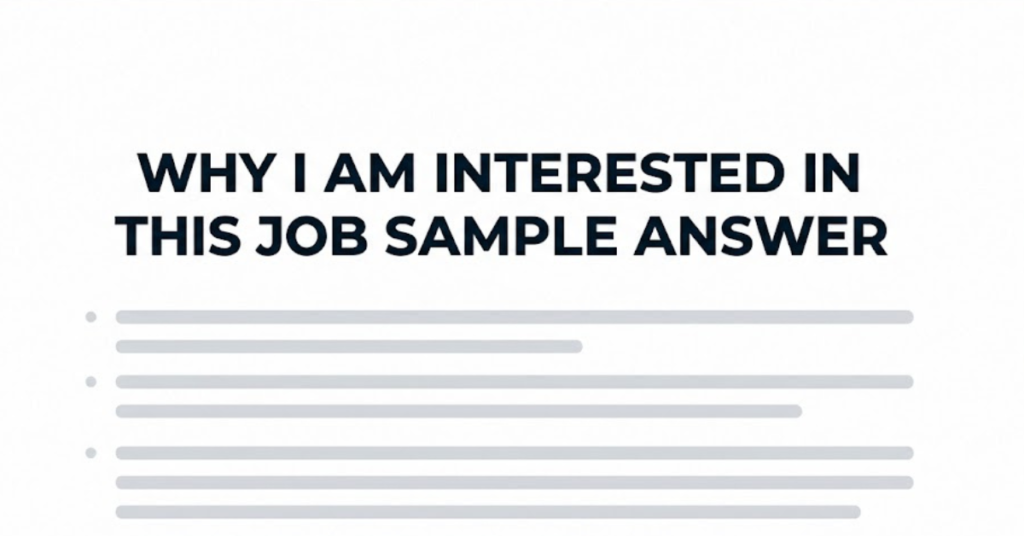 Why I Am Interested in This Job Sample Answer (With Real Examples)